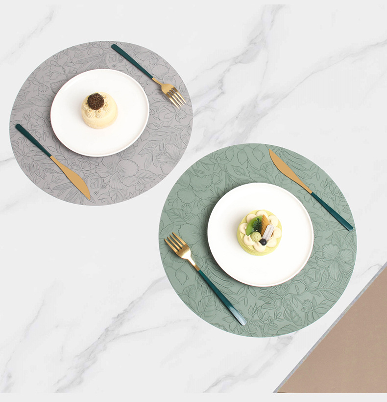 跨境placemat防滑皮革餐垫圆形酒店家居餐桌隔热餐垫子餐桌高级感详情4