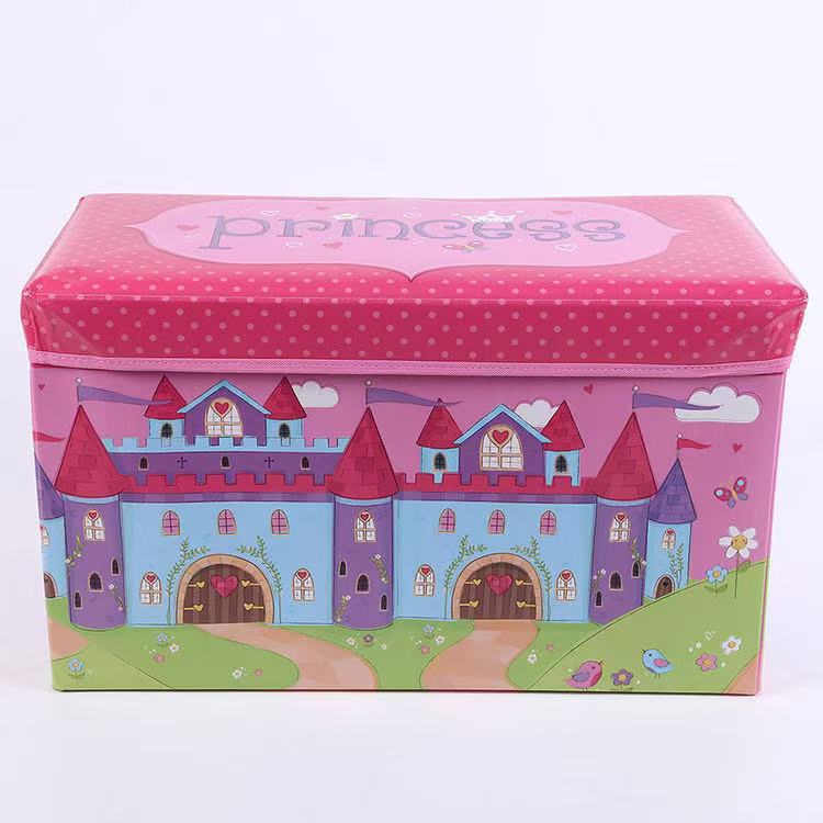 Toy and clothing storage box, cartoon rectangular storage stool, organizing box, non-woven fabric shoe-changing stool, storage box pic 6