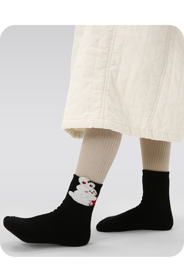 P05儿童秋冬袜子批发卡通萌酷小兔宝宝毛圈袜棉加厚保暖女童袜子详情18