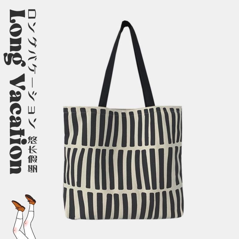 New minimalist design canvas bag for women, single-shoulder, college students, zipper handbag for class, canvas shopping bag in 2025 pic 9