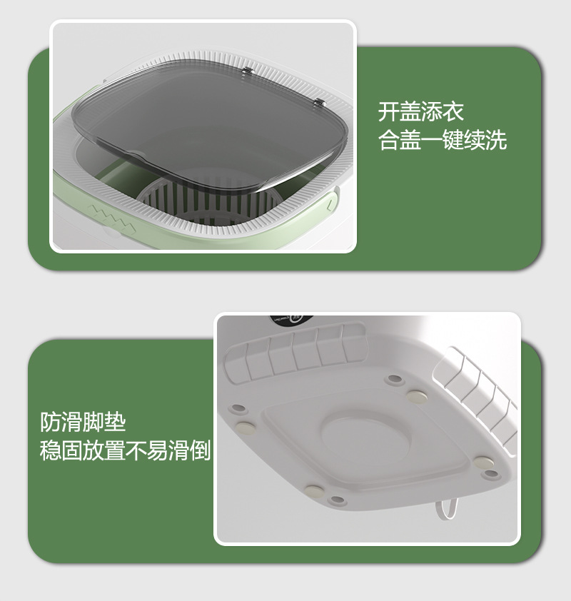Cross-border folding underwear washing machine, fully automatic dormitory mini small washing machine for socks and underwear pic 21