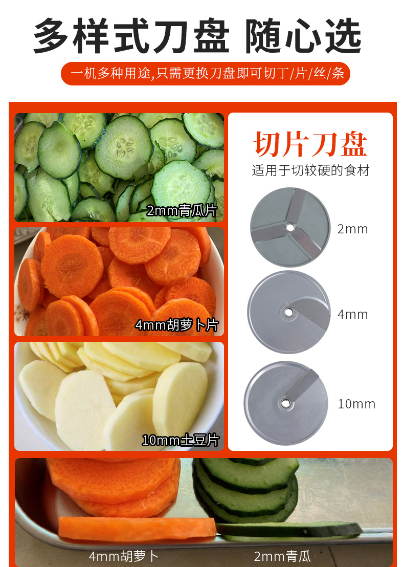 全自动切菜机商用多功能食堂用切丁切片切丝一体机餐厅电动切菜器详情4