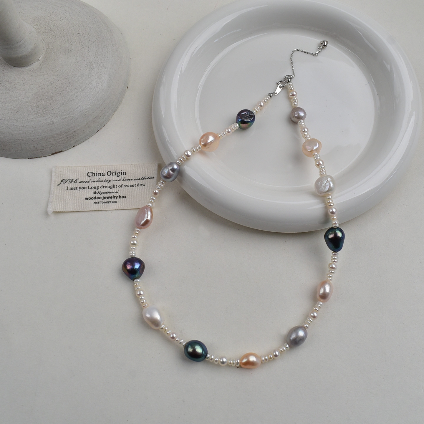 天然淡水珍珠饰品套装925银高品质巴洛克异形珍珠项链手链批发详情6