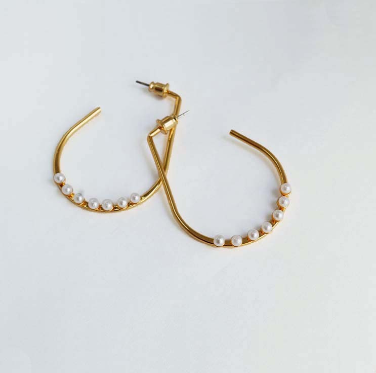 新春彩蛋清仓特价回馈欧美复古小众设计黄铜镀金个性气质耳钉耳饰详情4