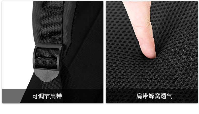 日系男士双肩包户外骑行背包大容量尼龙皮膜电脑双肩包男学生书包详情16