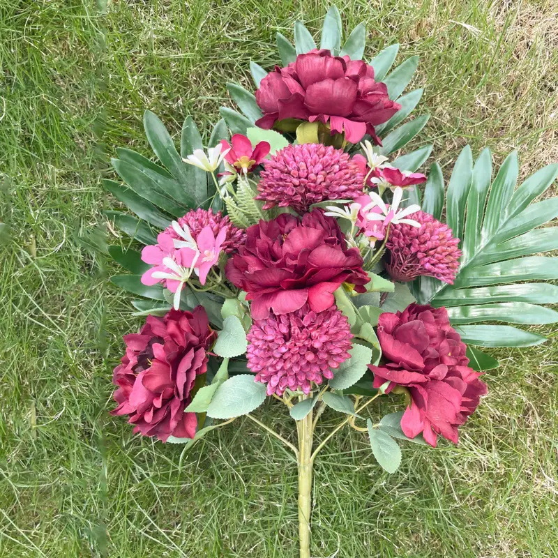 高端清明节冬至仿真假花礼堂跨境外贸批发白色葬礼人造仿真墓地花详情7