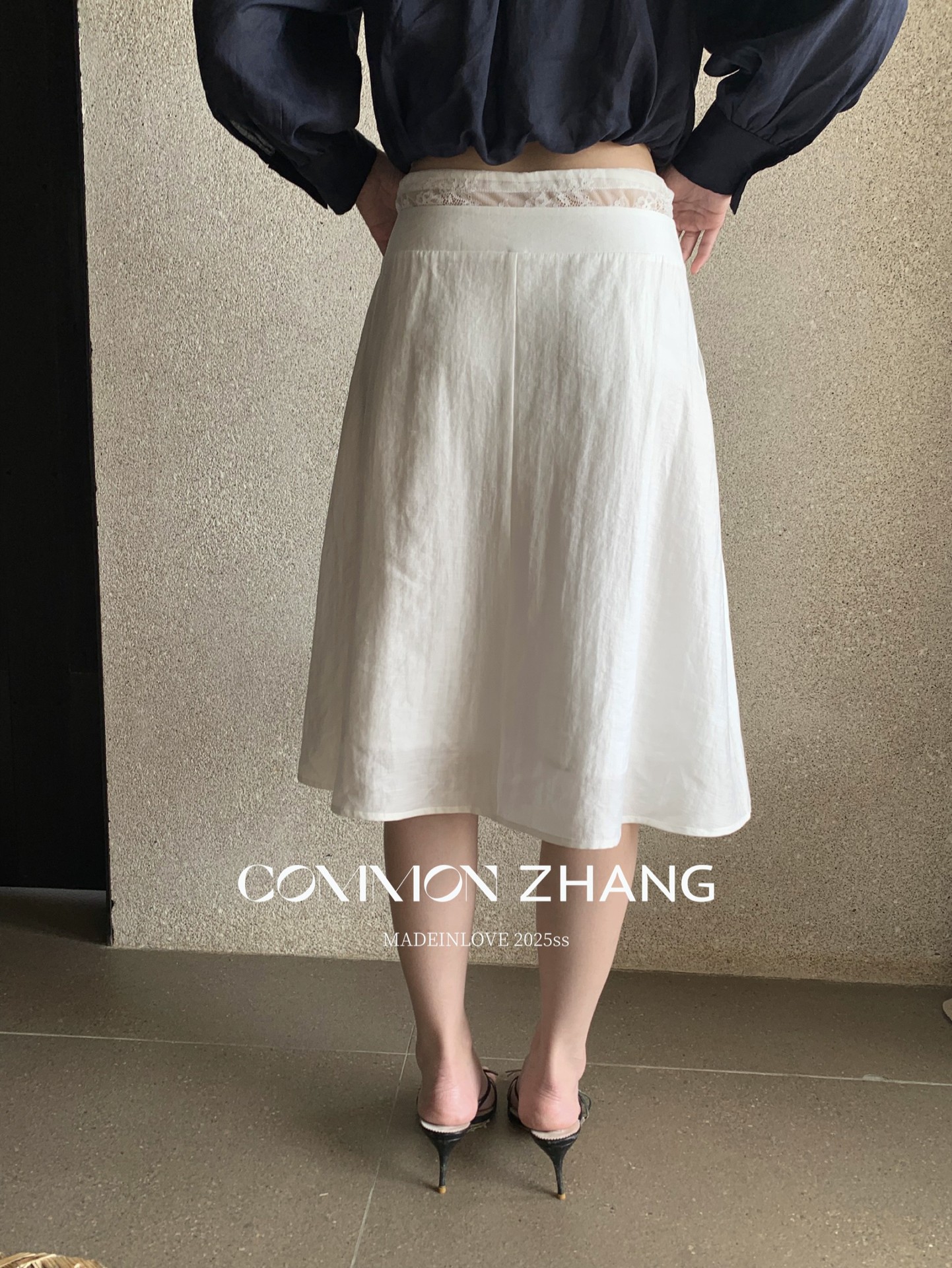 CZ ZHANG Summer French lace-up waist Tencel solid color low-waist A-line pleated skirt B22859 pic 12