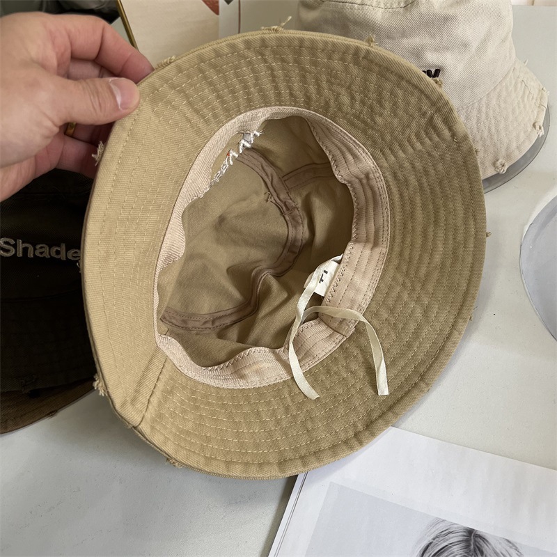 帽子女字母布制帽渔夫帽个性破边潮帽出游遮阳盆帽休闲百搭显脸小详情4