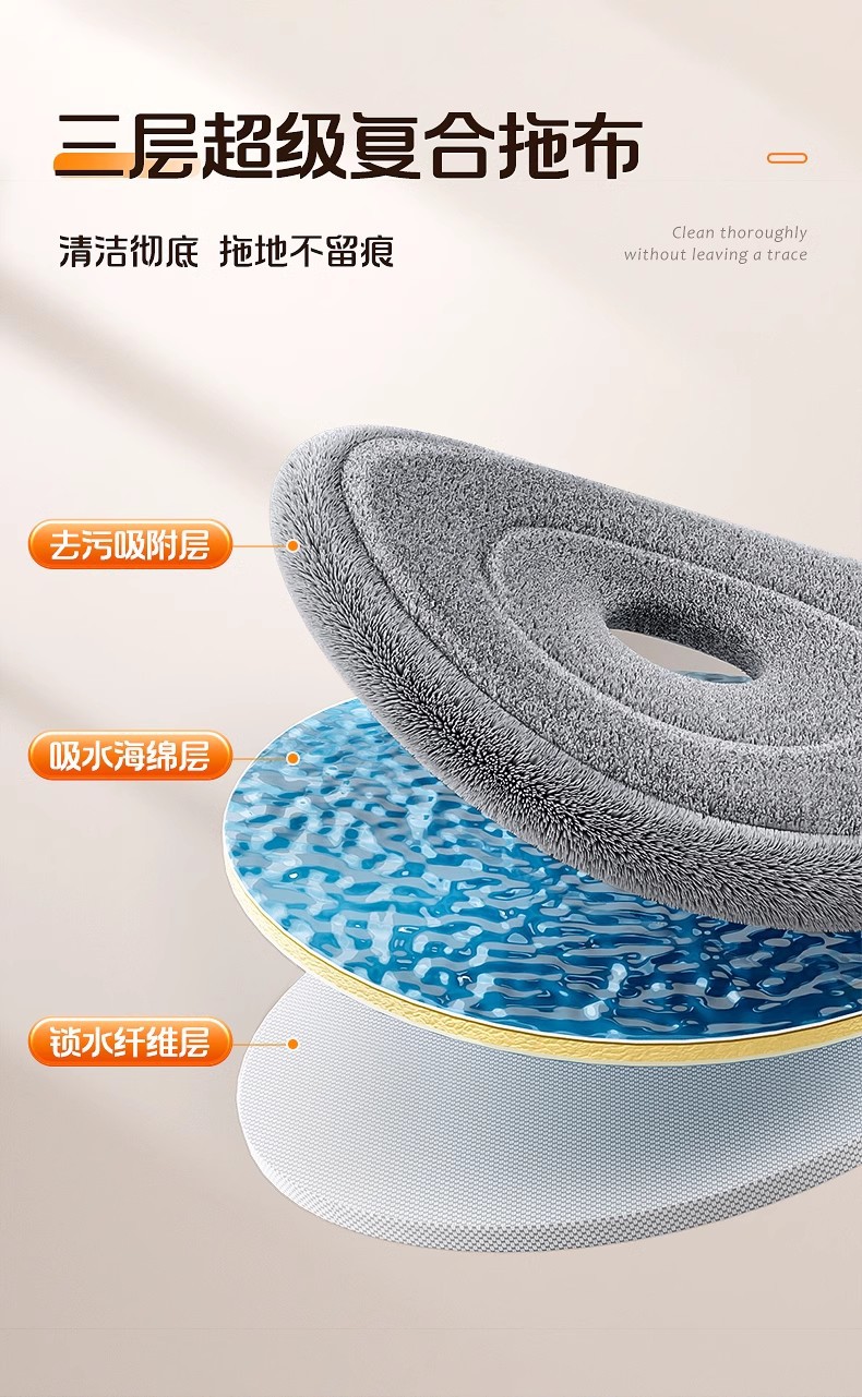 2024 New rotating mop with dirt separation for lazy household use, one mop clean, automatic rotating single bucket pic 9