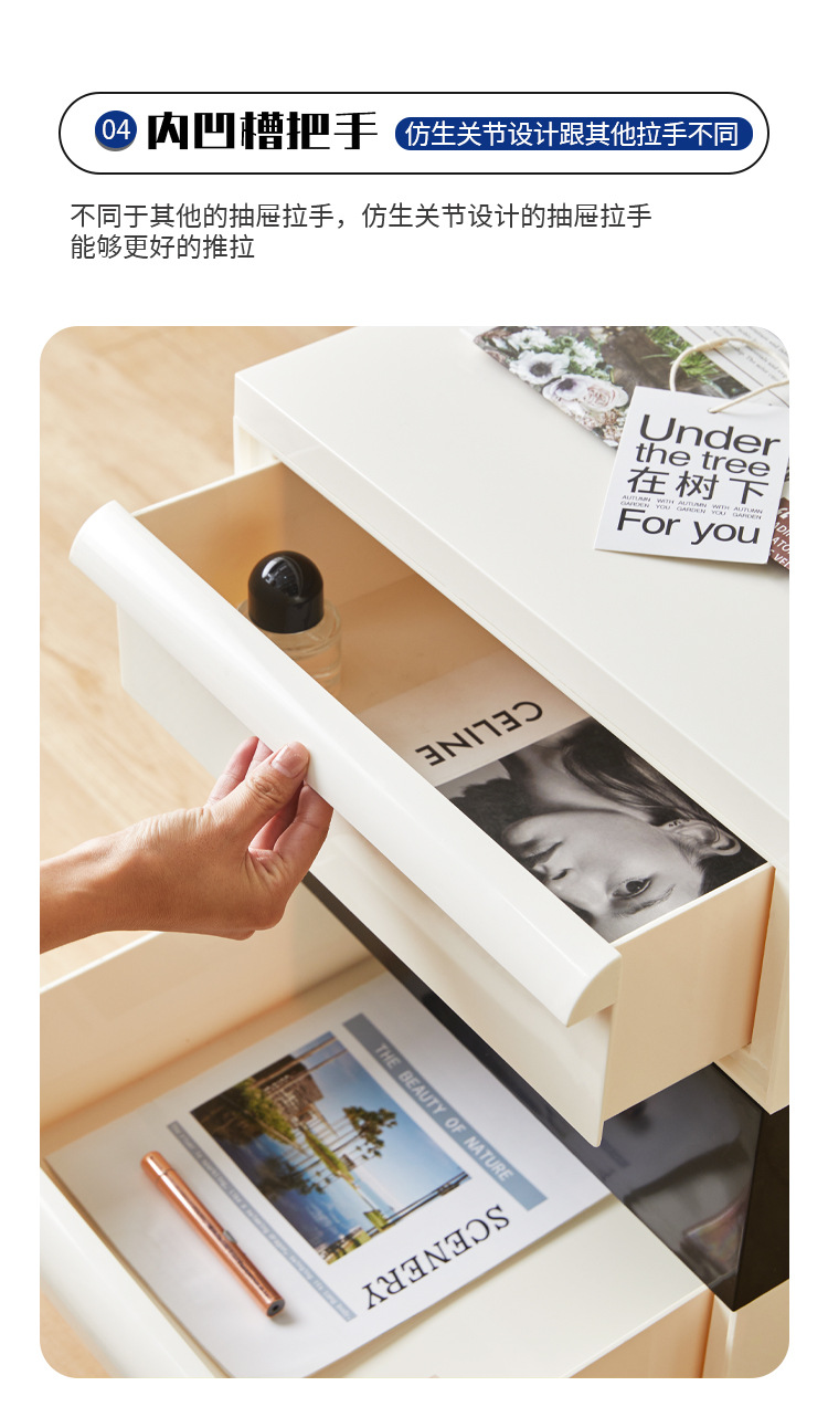 The Panda cabinet features an ancient wabi-sabi style bedside table, an ins mobile storage, simple and creative small cabinet, and a mini simple side cabinet pic 12