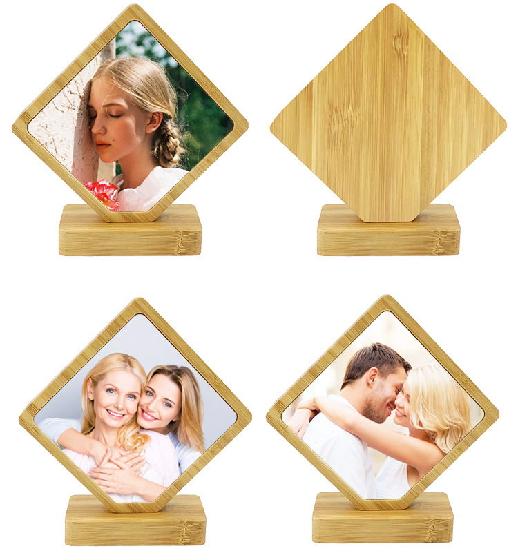 Modern and simple bamboo and wood photo frame table setting, table setting, parent-child commemorative decorative items, couple gifts, DIY commemorative photo frames pic 17