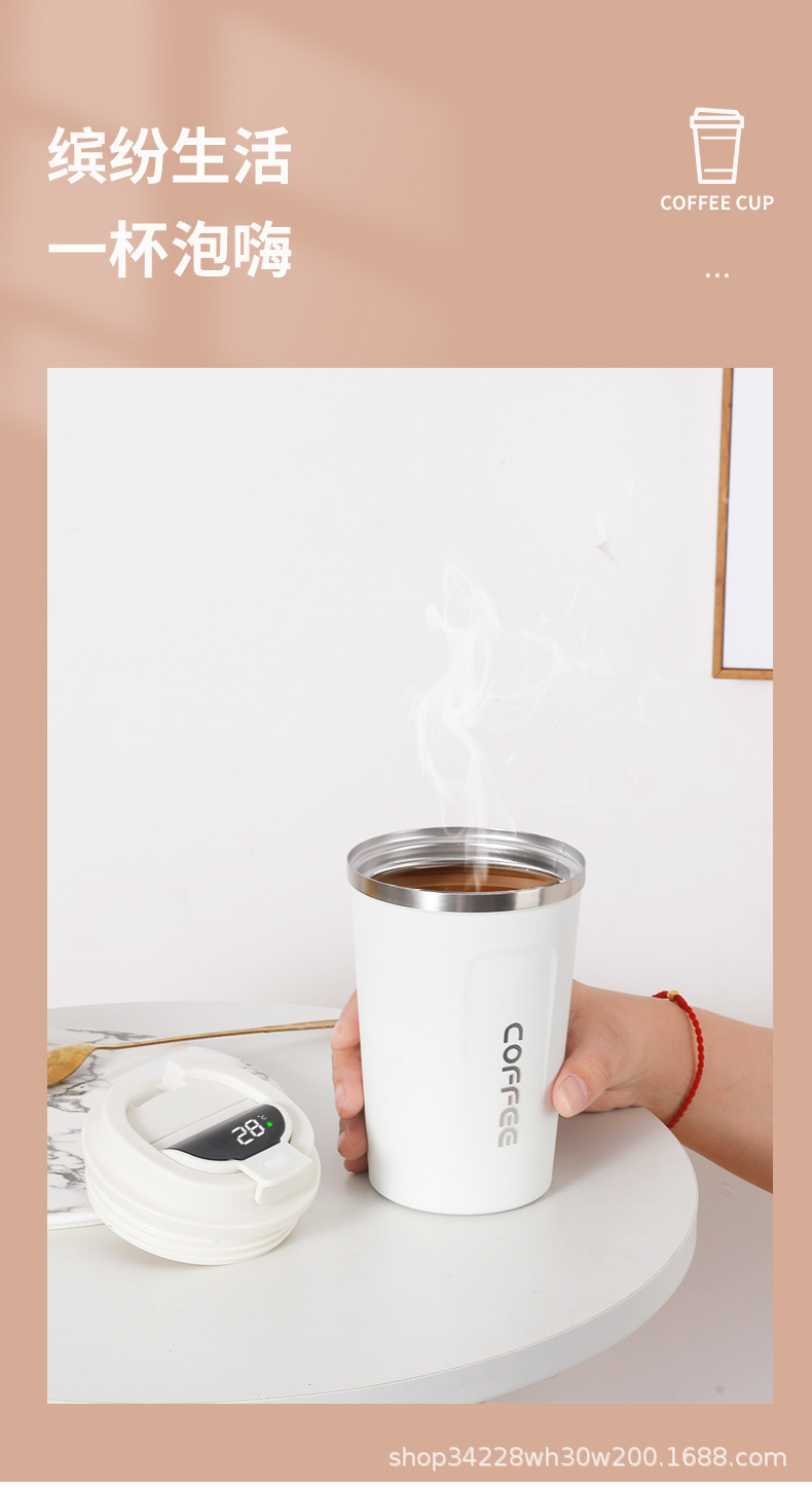 外贸经典款不锈钢咖啡杯翻盖直饮大容量保温杯户外休闲便携随手杯详情4