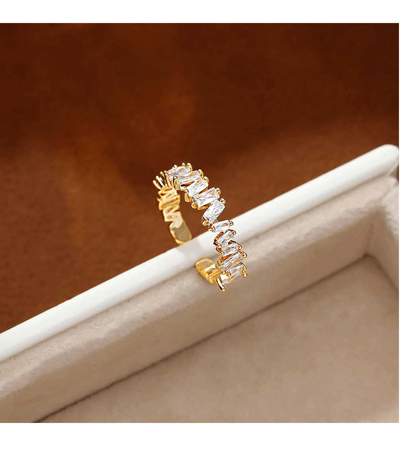 Hyacinth anillo mujer luz lujo superflash zirconita anillo abierto chic personalidad anillo versátil coreano influencers pic 2