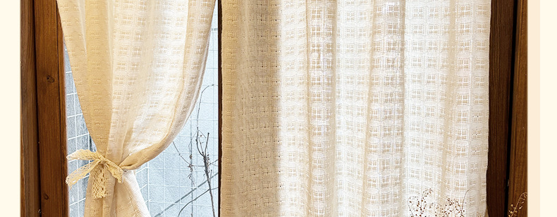 法式纱帘飘窗窗帘小窗户短款半帘遮挡咖啡厅厨房隔断门帘柜子遮丑详情22