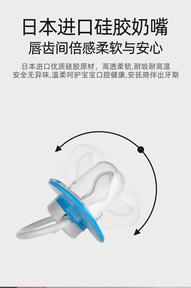 苹果熊厂家直销婴儿安抚奶嘴食品级硅胶新生儿安睡玩嘴断奶神器详情5