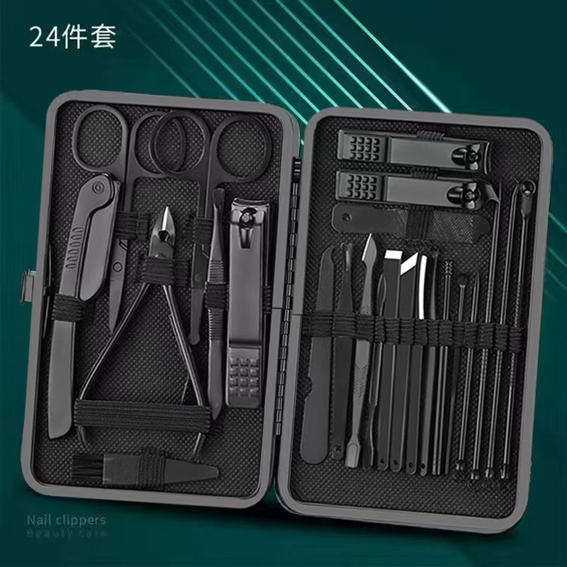 草席纹黑色套装 修甲套装 指甲套装 修脚套装去死皮详情8