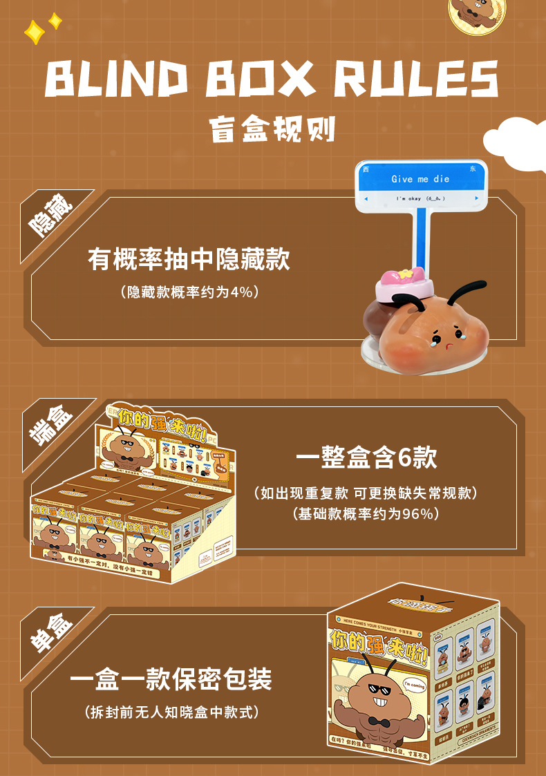 新款你的强来啦盲盒创意手办公仔摆件办公室客厅可爱桌面小摆件详情5