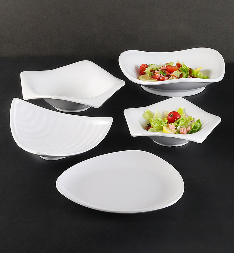 Melamine plates, porcelain, hotel tableware, restaurant cold dish plates, triangular irregular-shaped plates, restaurant stir-frying plates, commercial use pic 11