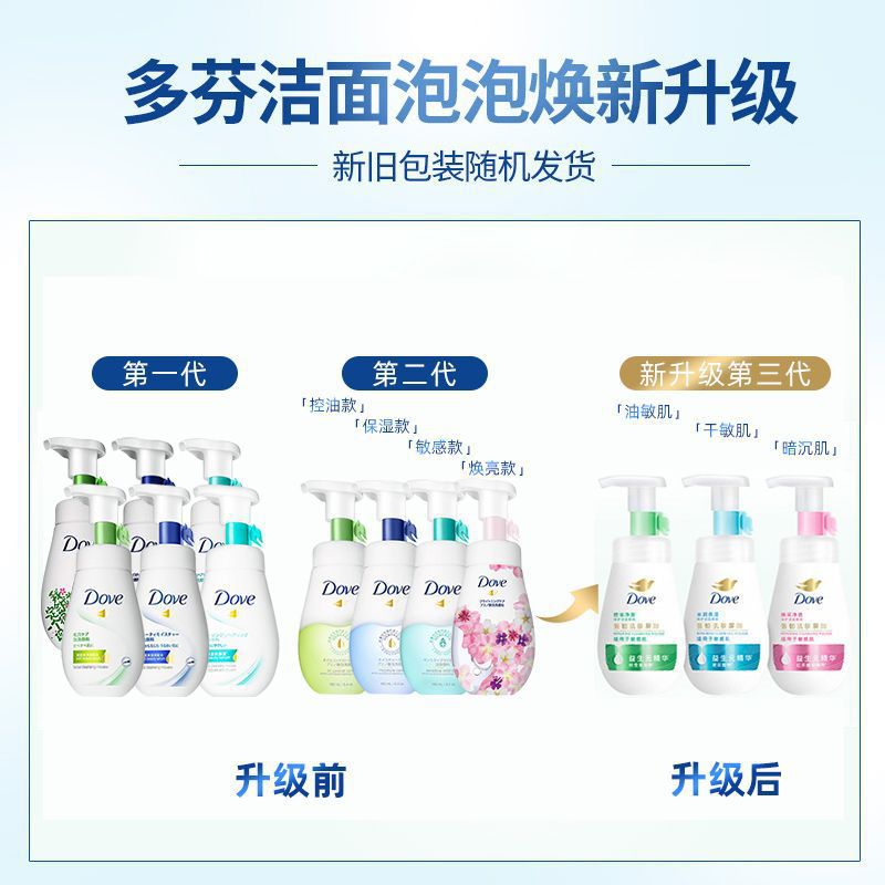多芬（Dove）洁面泡泡160ml 保湿水嫩洁面泡泡洗面奶新老包装随机详情1
