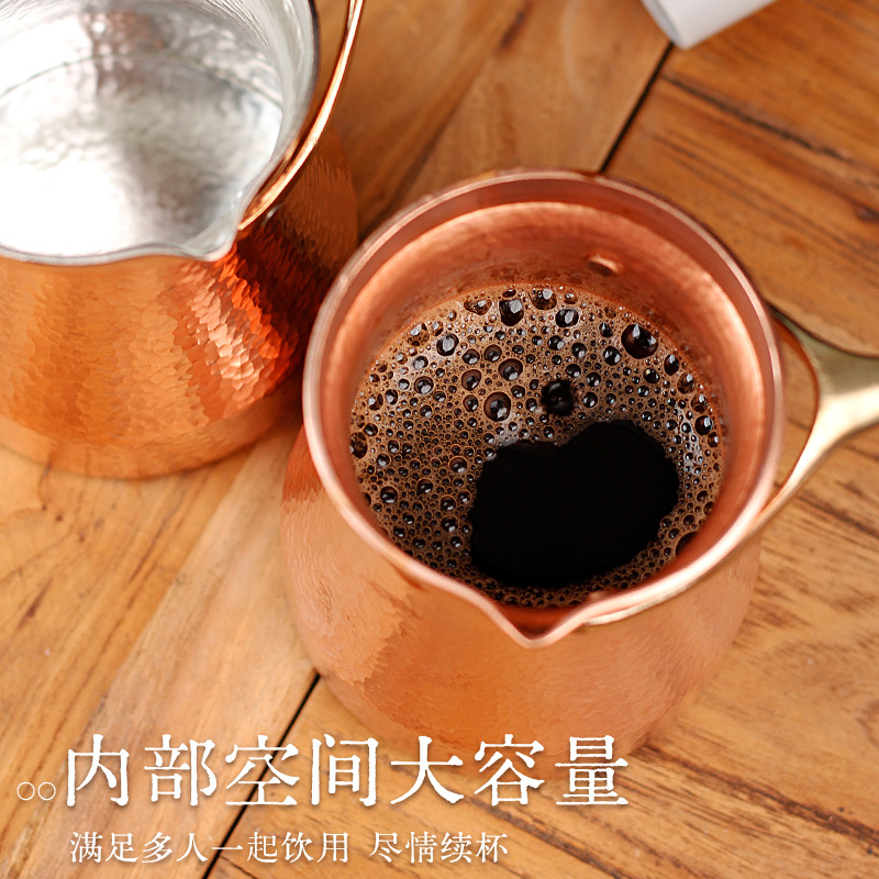 Turkish handcrafted coffee pot, popular open flame pure copper, original imported, hand-brewed pot with hanging ears, Italian style pic 14