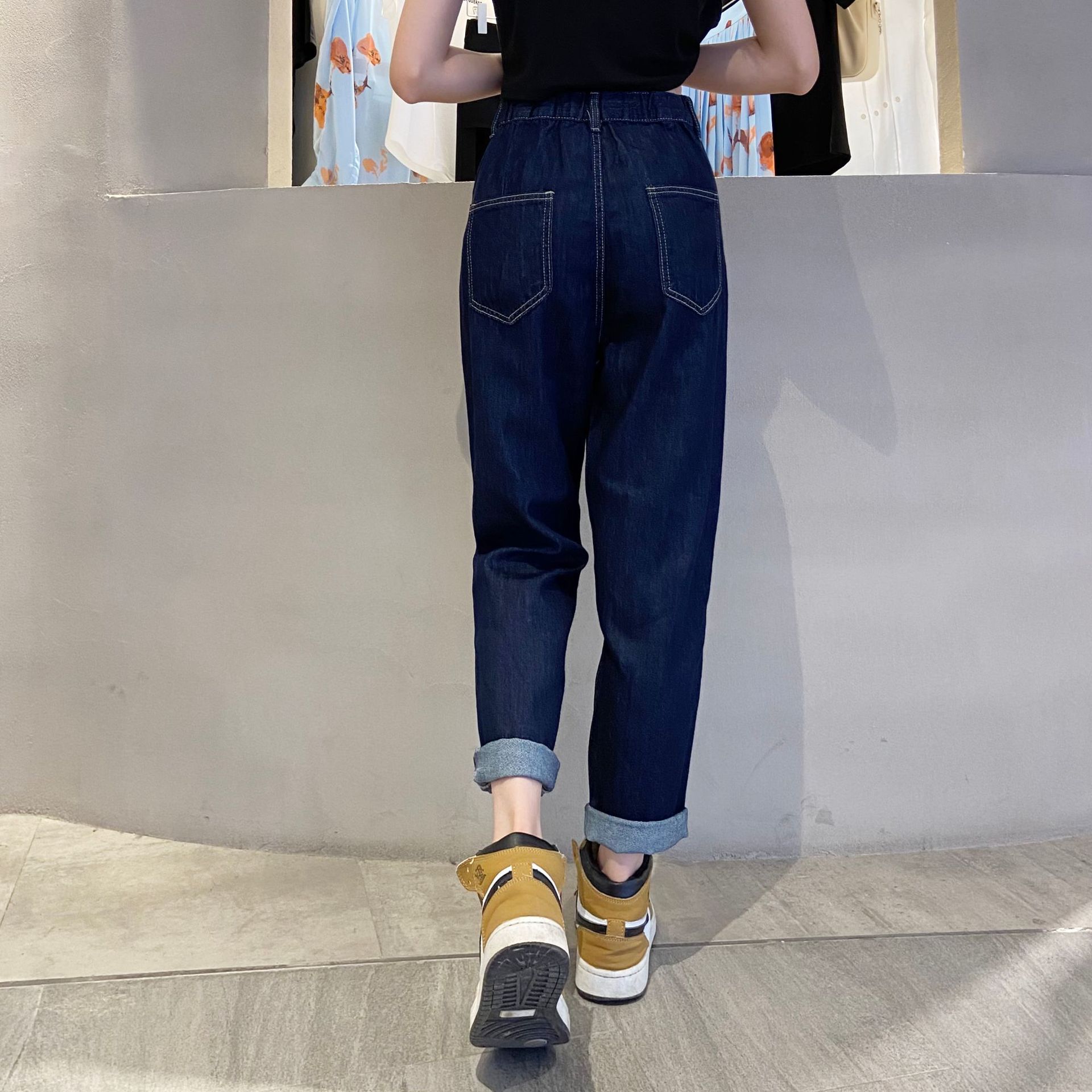 2024新款夏季小个子哈伦九分牛仔裤女港味高腰宽松直筒萝卜老爹裤详情11