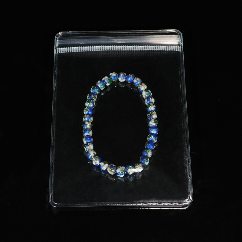 Beijing Cloisonne classical ethnic style jewelry, cloisonne enamel filigree silver blue round bead bracelet pic 10