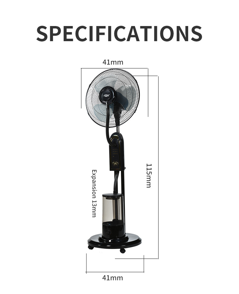 外贸喷雾电风扇家用扇落地扇遥控摇头工业加湿雾化降温大风力电扇详情14