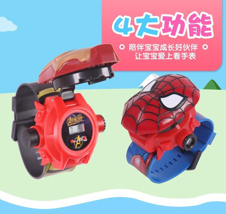 跨境卡通儿童电子手表翻盖投影奥特蜘蛛侠三丽鸥库洛米礼品玩具详情17