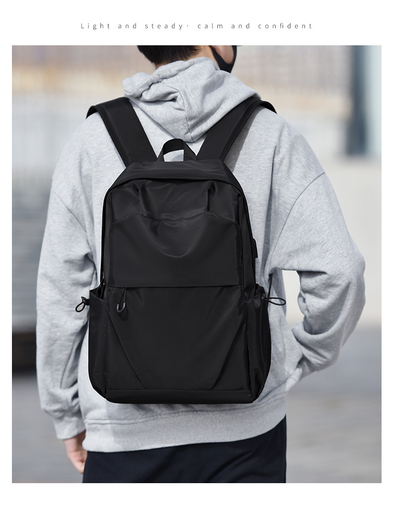 Mochila de nylon transfronteriza bolsa de viaje casual ligera para hombres bolsa de escuela de gran capacidad bolsa de computadora simple para estudiantes universitarios pic 29
