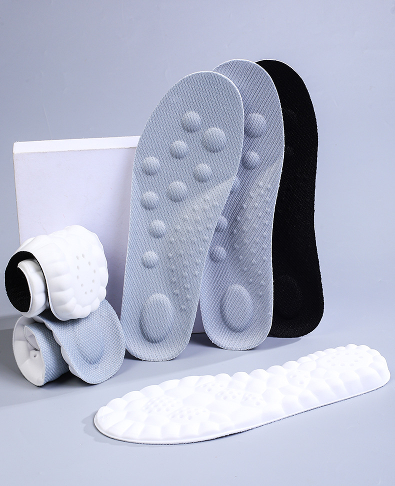 4D运动鞋垫男生女士PU足弓全垫防臭吸汗透气高弹减震休闲军训鞋垫详情17