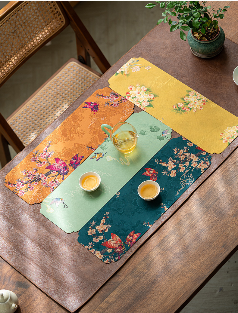 中国国潮风干泡小茶席垫子高级中式长条茶桌布垫隔热茶杯壶垫防水茶垫详情15