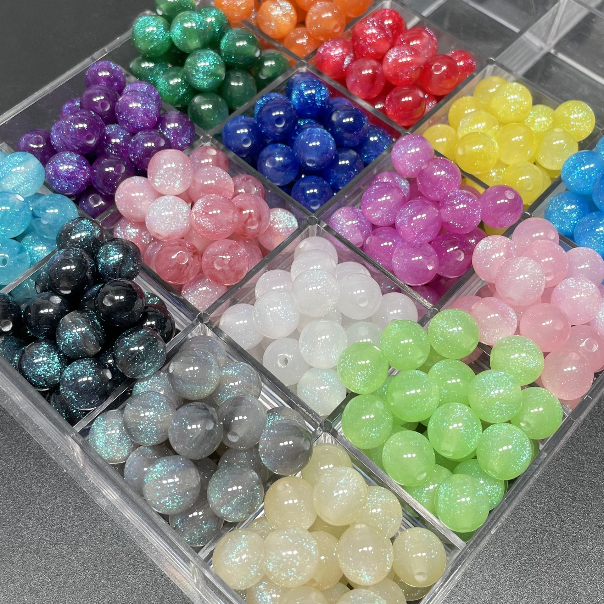 8/10/12mm resin fine Sparkling Starry Sky Mermaid Pearl resin imitation cat eye bead diy bracelet accessory pic 1