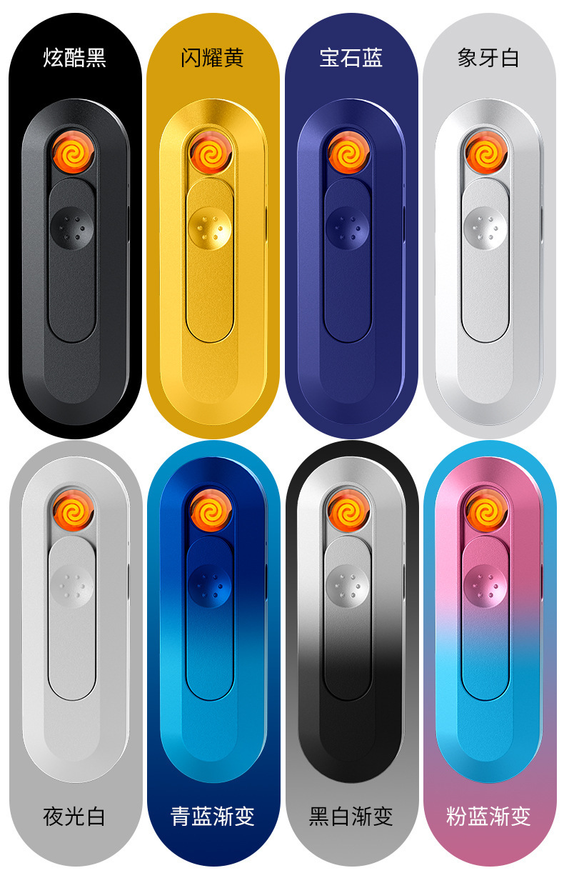 New portable, creative, personalized and trendy electronic luminous cigarette lighter, windproof for boyfriend wholesale pic 13