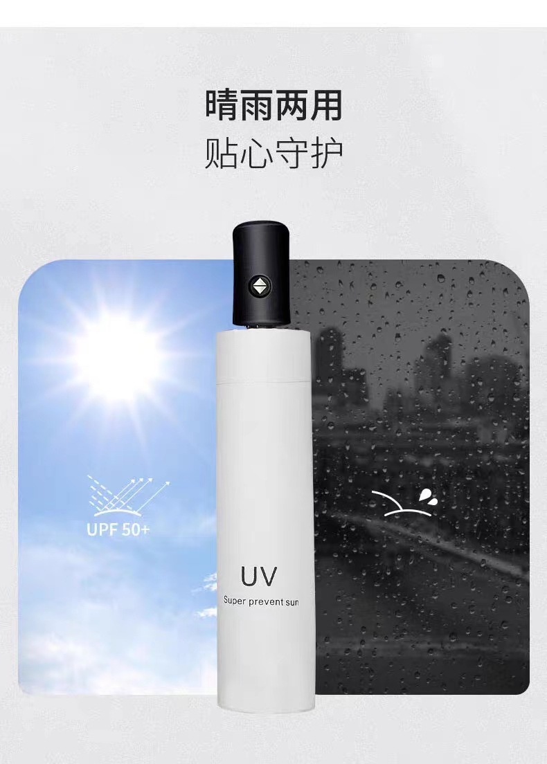 批发UV全自动雨伞大号折叠黑胶防晒太阳伞晴雨两用遮阳伞定广告伞详情9
