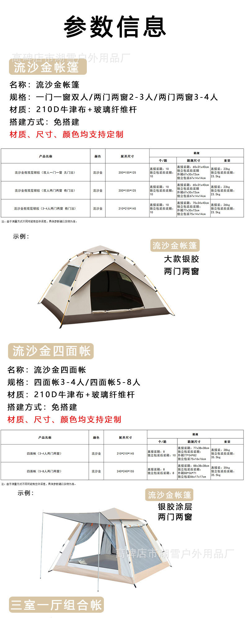 Outdoor tents, picnic camping tents, portable fully automatic tents, no need to set up, quick to open pic 2