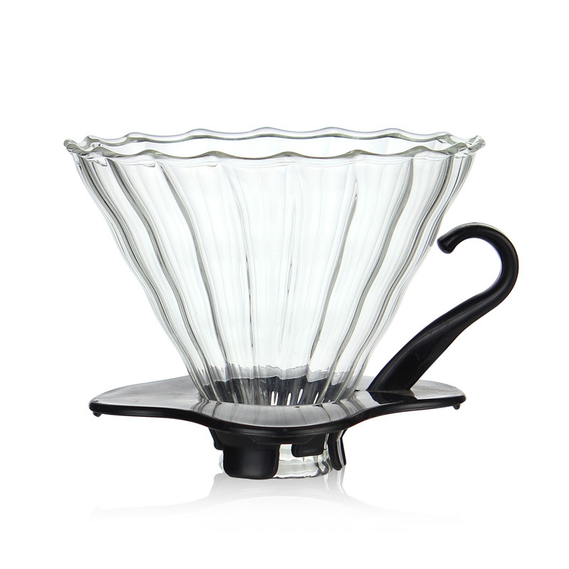 Coffee filter, high borosilicate glass V60 coffee filter cup, coffee funnel for large volume, discount available, logo printed pic 1