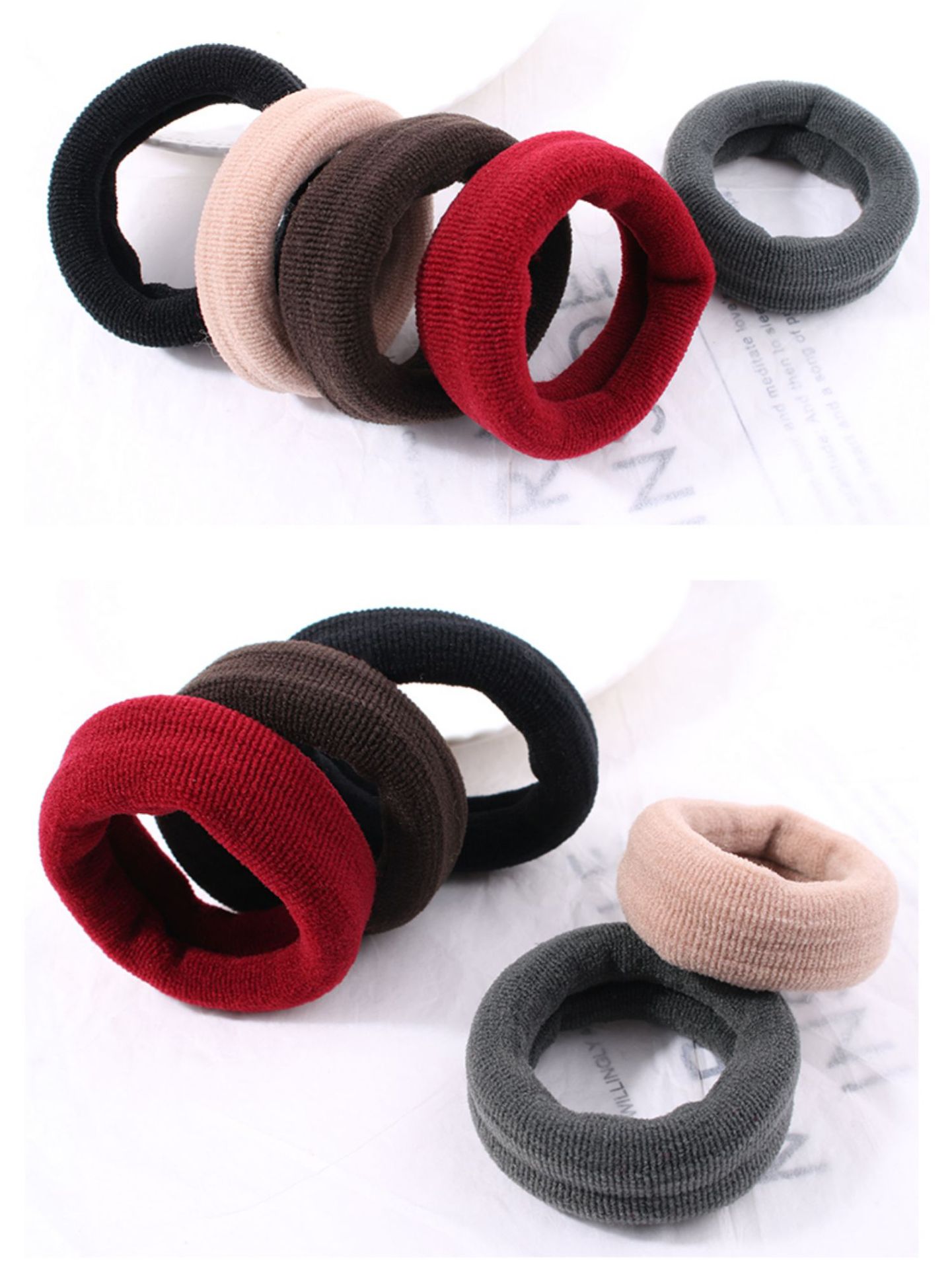 Thick, wide and high ponytail hair tie, seamless, high-elasticity, seamless hair band, bun hairstyle pic 35