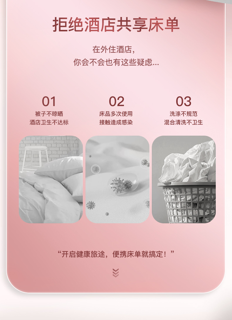 旅行一次性床单套装四件套被罩枕套旅游双人酒店床上用品三件套详情4
