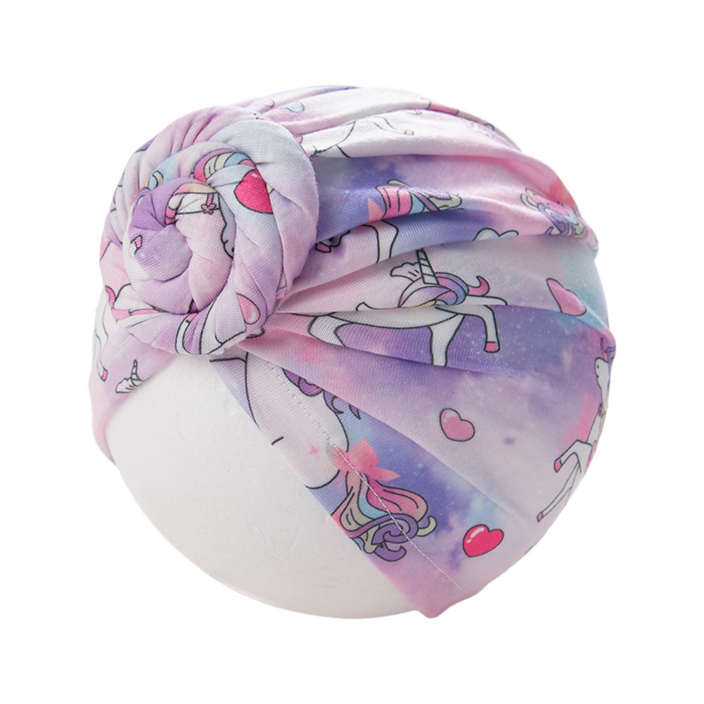 外贸新款独角兽印花印度帽宝宝胎帽欧美甜甜圈无骨帽厂家现货批发详情22