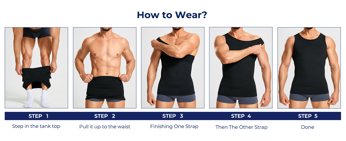 跨境爆款亚马逊男士束身无袖收腹打底衣男士收腹收胸背心详情15