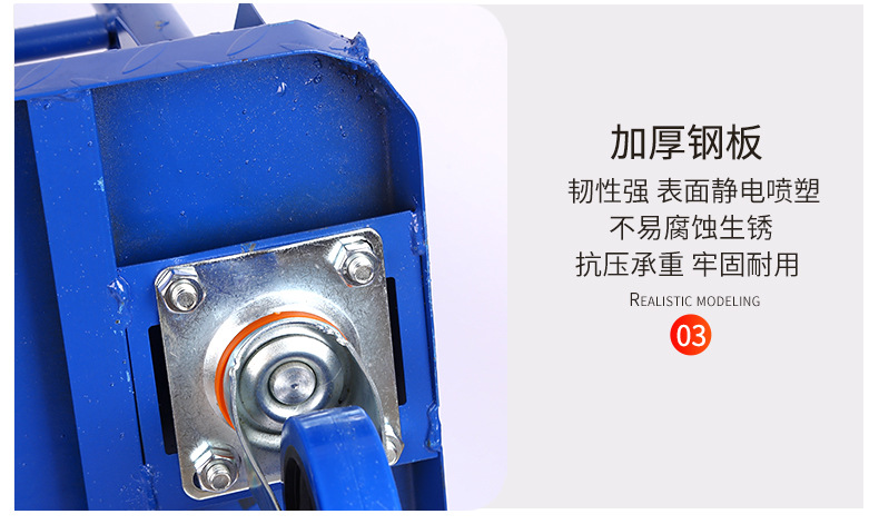钢板手推车厂家家用静音小拉货车可折叠携带加厚平板车搬运小推车详情11