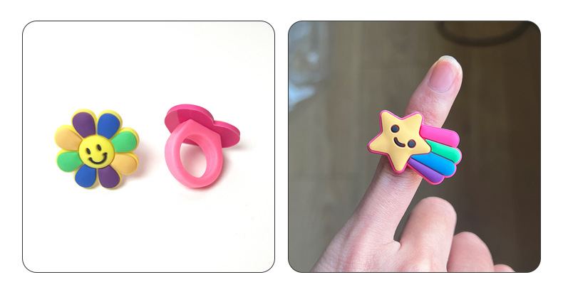 跨境新款可爱儿童卡通戒指 彩虹系列指环 派对玩具义乌现货批发详情7