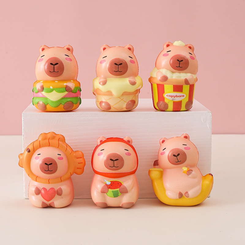 新品小号猫爪卡皮巴拉冰淇淋六角龙玩具桌面摆件详情7