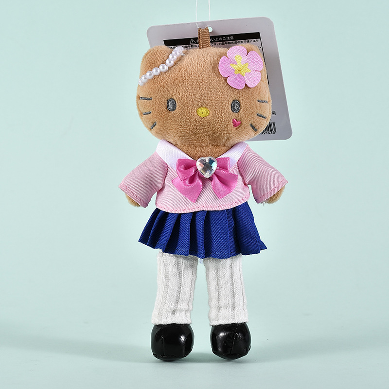 三丽鸥新款小香风樱花粉色长腿kitty公仔毛绒玩偶包包挂件卡通详情5