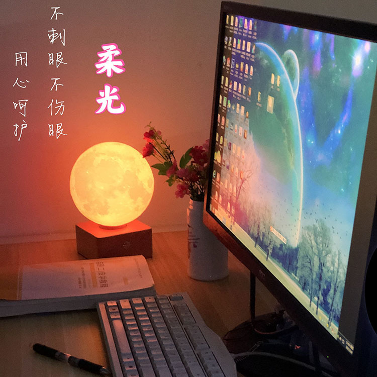 跨境月球灯USB充电小夜灯星球灯七彩触摸LED床头台灯创意生日礼物详情15