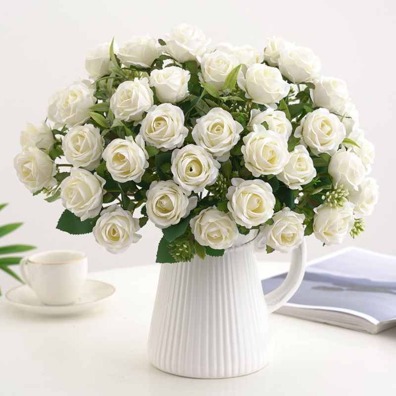 10头奥斯小玫瑰仿真花假花婚庆婚礼配材家居桌面装饰摄影道具详情13