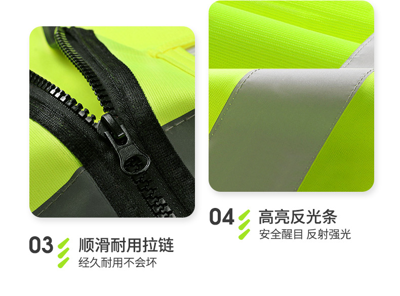 Winter reflective vests, vests, reflective safety vests, multi-pocket protective reflective clothing for construction sites, traffic, and construction pic 21