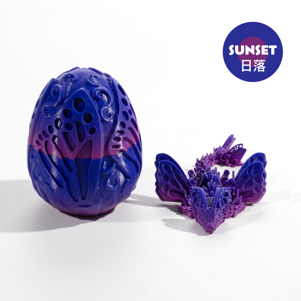 3D打印蝴蝶龙蛋神龙礼盒套装宝石龙摆件手办礼物彩色装饰创意潮玩详情4