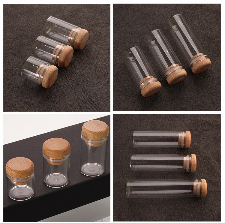 Longchuan glass bottle wooden LIDS can be engraved with 3g and 5g Zhengshan Xiaozhong black tea fruit tea packaging mini tea cans pic 13