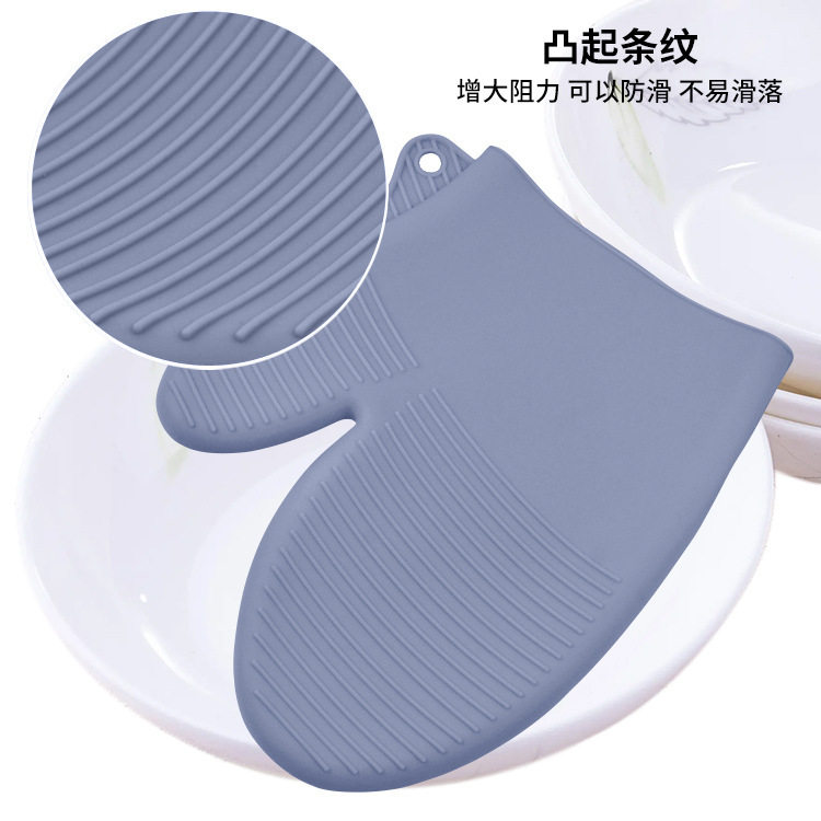 【 Chi Jia 】 Heart-shaped silicone gloves, heat-resistant, microwave oven, baking, five-fingered gloves, bbq, heat-resistant and heat-resistant pic 4
